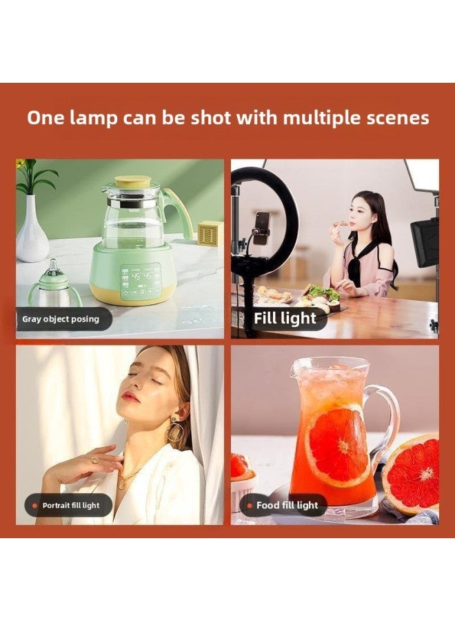 YY01 Fill Light Studio Photography Shooting Light Small Desktop Photo Food Special Light Anchor Beauty-Light Source Color:【three-color Dimmable Soft Light】 Square Lamp + 2.1m Floor Stand - Image 4