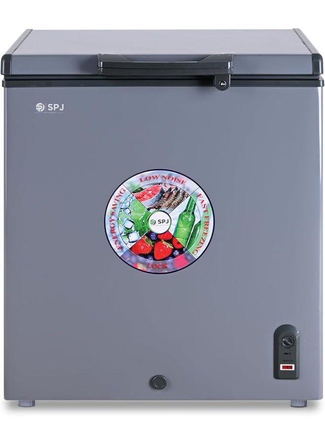 SPJ 150 Litres Chest Freezer – POSH-SLW210C, Hard Top Single Door, Powerful Compressor, Grey Finish, 1-Year Warranty - Image 1