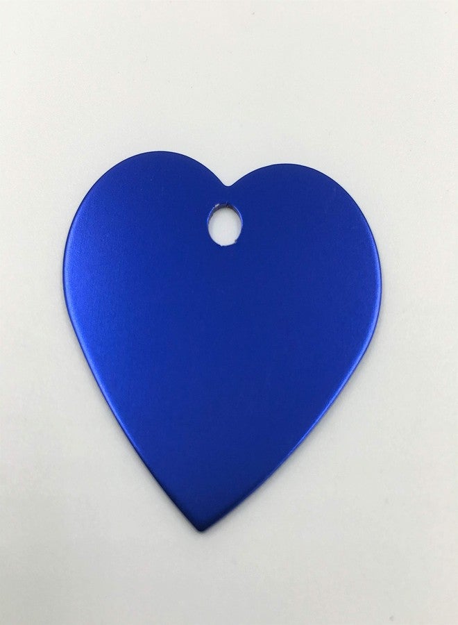 Colorful Heart Shape Anodized Aluminum Stamping Blanks Discs for Craft Tags (Pack of 10) (Blue)