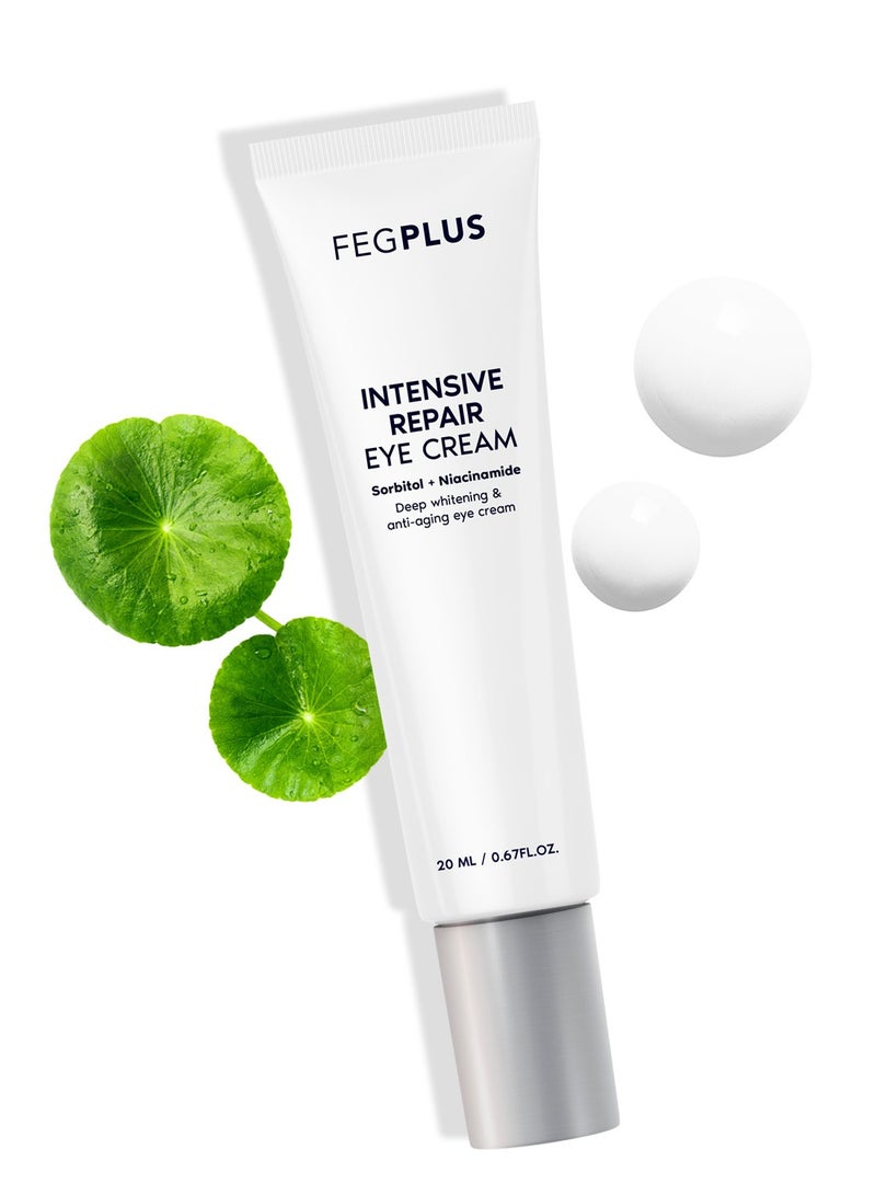 FEG Plus FEGPLUS Anti-Aging Eye Cream with HA & 15% Niacinamide, Eliminate Wrinkles, Eye Bags, Dark Circles, Puffiness,.. UVA & UVB Protection | The best eye cream made in the USA (20ml) - Image 1
