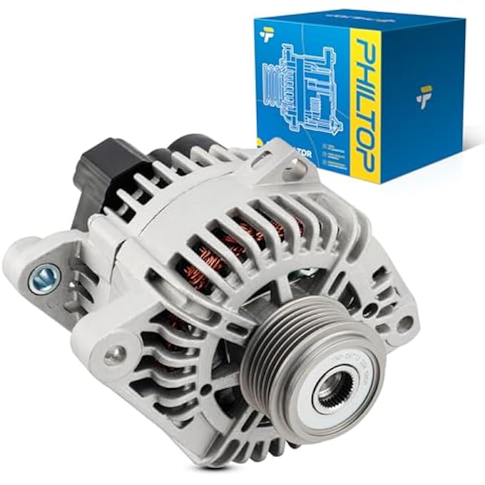 PHILTOP Alternator Compatible with 2010-2013 Sonata 2.4L 2011-2013 Optima 2.4L, 110 Amp Alternator Replace 11491N 28-6553 553591RI 553591RIV LRA03445 - Image 1