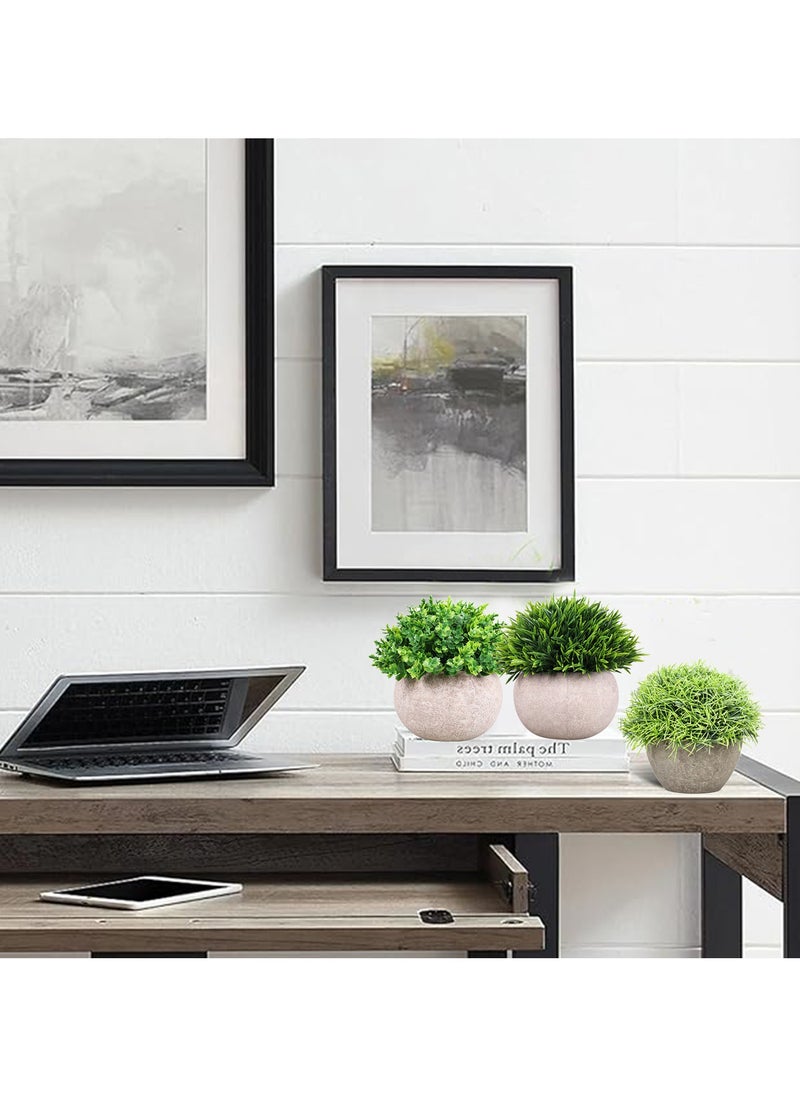 HOOGIFFT Mini Artificial Plants Set, Small Fake Plants, Faux Plants in Pots Modern Farmhouse Plants Home Decor for Office Kitchen Bathroom Bedroom Mantle Shelf Living Room 3 Pcs  - Image 5
