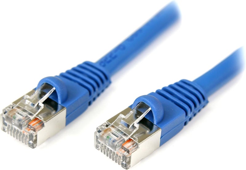 StarTech .com 15 ft. (4.6 m) Cat5e Ethernet Cable - Power Over Ethernet - Shielded - Blue - Ethernet Network Cable (S45PATCH15BL) - Image 1