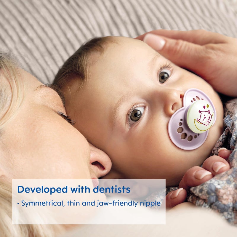 MAM Original Day & Night Baby Pacifier, Nipple Shape Helps Promote Healthy Oral Development, Glows in The Dark, 3 Pack, 6-16 Months, Boy,3 Count (Pack of 1) - Image 3