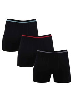 DICE Pack of 3 Plain Cotton Boxer Underwear for Men  - Image 1