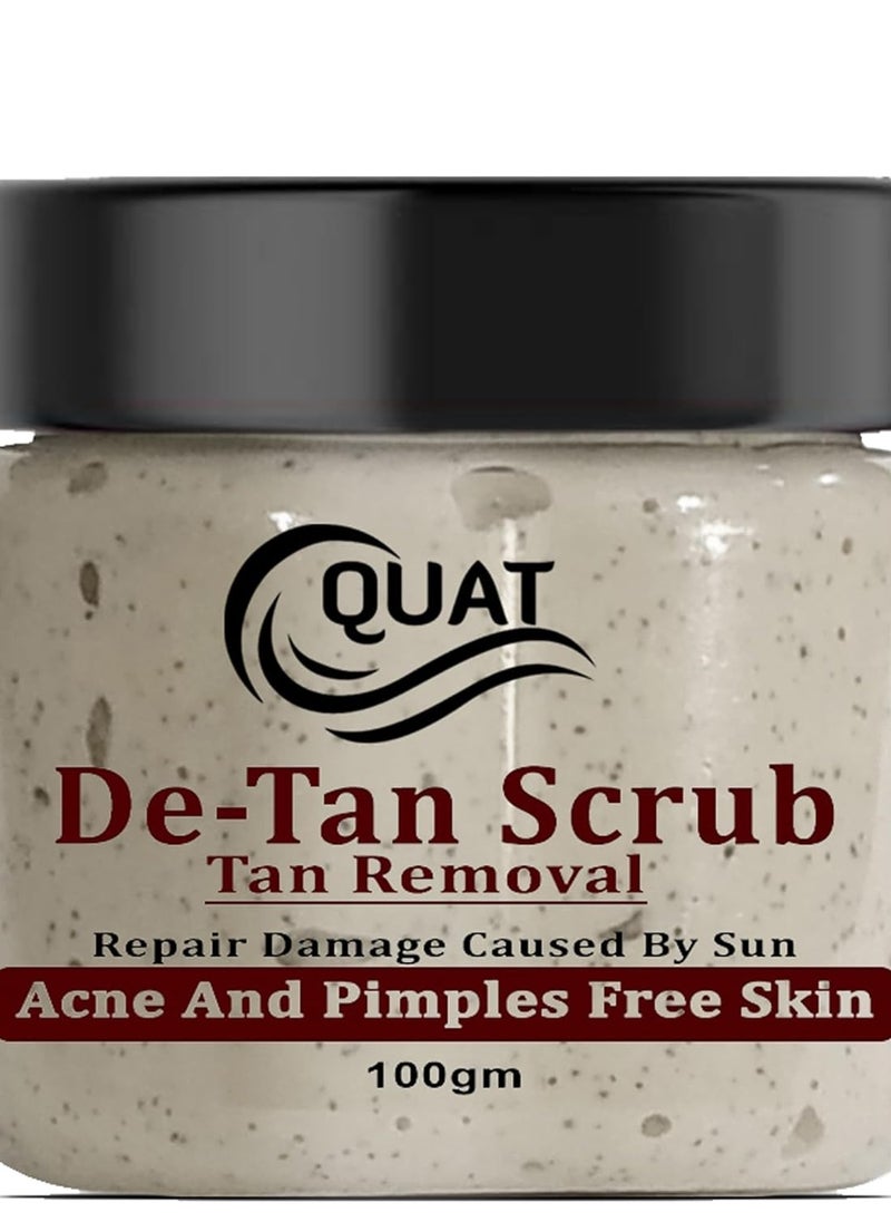 Quat De-Tan Face Scrub For Natural Glowing And Pimple Free Skin For men and women(100 Gm)