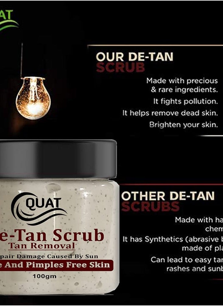 Quat De-Tan Face Scrub For Natural Glowing And Pimple Free Skin For men and women(100 Gm)