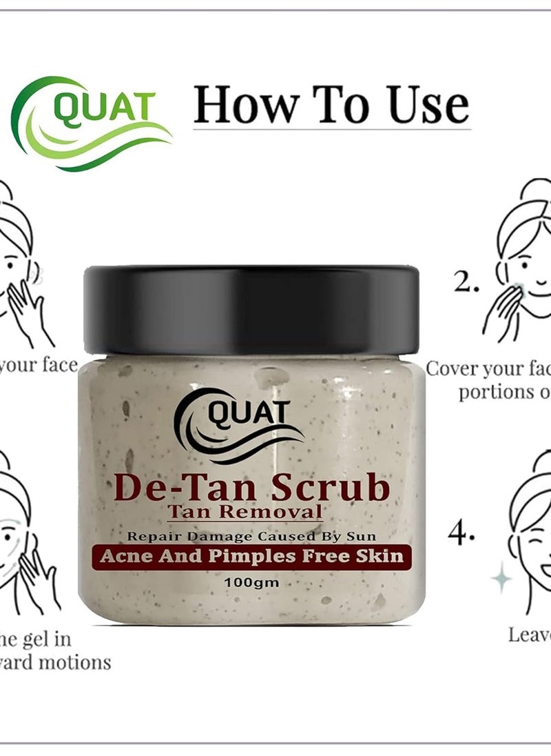 Quat De-Tan Face Scrub For Natural Glowing And Pimple Free Skin For men and women(100 Gm)