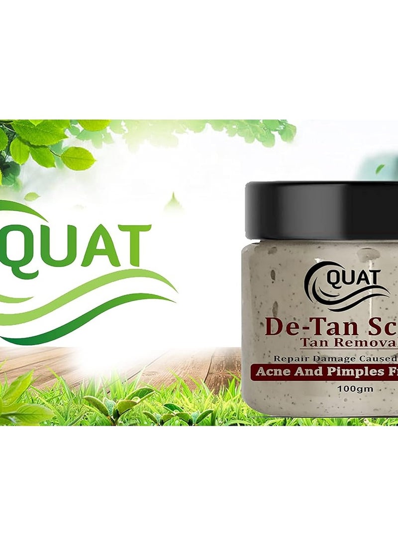 Quat De-Tan Face Scrub For Natural Glowing And Pimple Free Skin For men and women(100 Gm)