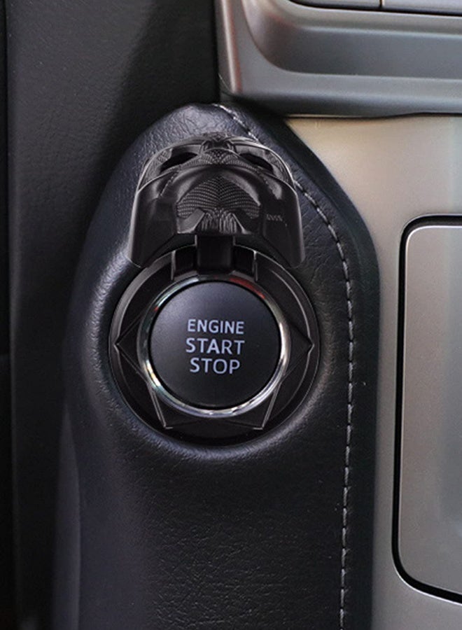 Car Engine Start Cover of Black Panther Push, Start Stop bu tton Cover Replacement Push bu tton Car Engine Start Stop Trim Protector Key Ring Circle Cover 3D Car Interior Accessory Black1 - Image 4