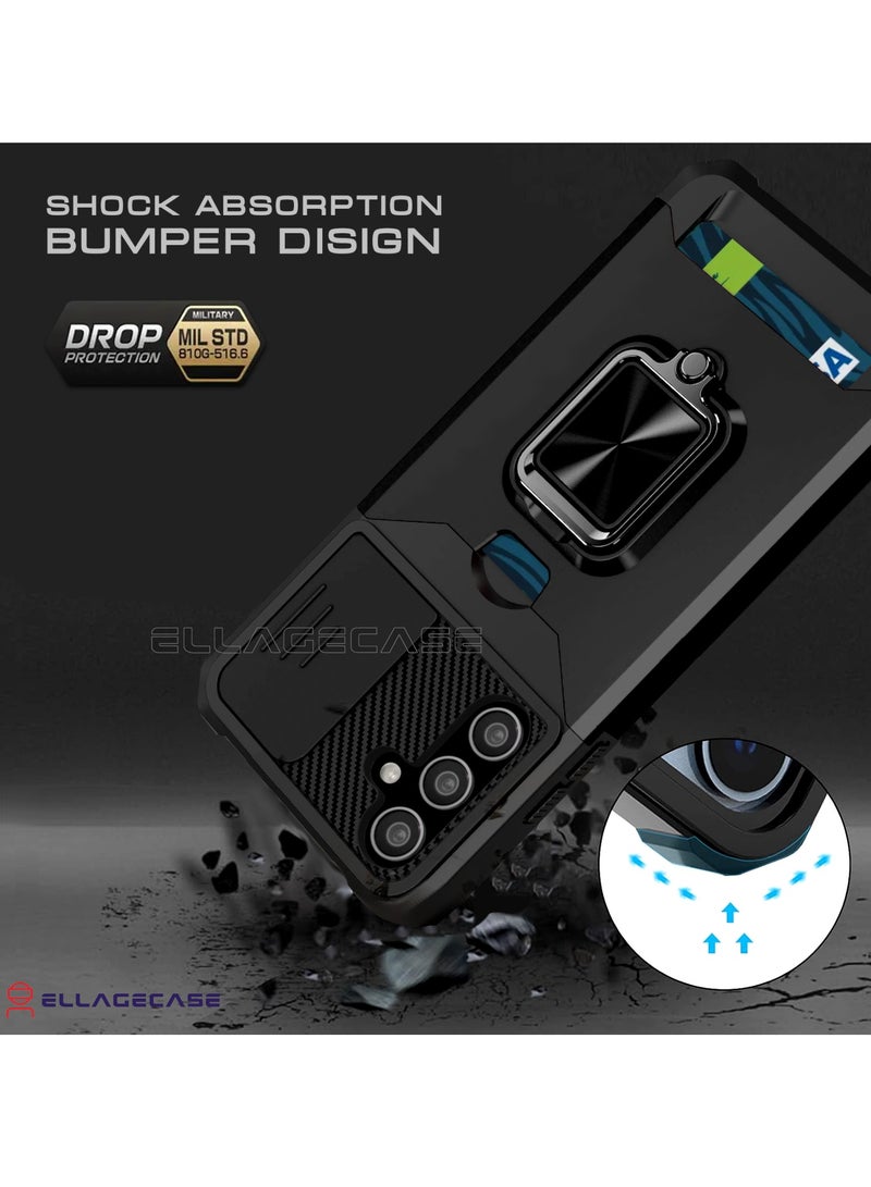 ELLAGECASE Impact-Resistant Case with Card Slot, Stand & Solid Camera Protection for Samsung Galaxy S24 / S25 – Includes Hidden Metal Plate - Image 2