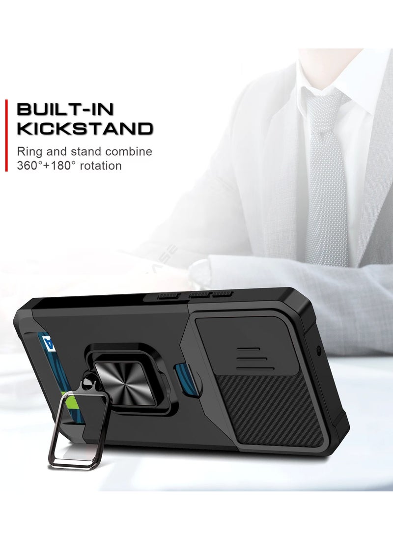 ELLAGECASE Impact-Resistant Case with Card Slot, Stand & Solid Camera Protection for Samsung Galaxy S24 / S25 – Includes Hidden Metal Plate - Image 5