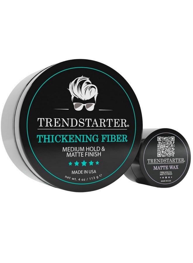 TRENDstarter ألياف تكثيف (4 أونصات) تثبيت متوسط لمسة نهائية غير لامعة حجم سفر مجاني عينات متضمنة حتى نفاد الكمية طين تصفيف الشعر الفاخر القائم على الماء تثبيت طوال اليوم تم إطلاقه في ربيع 2023 - Image 2