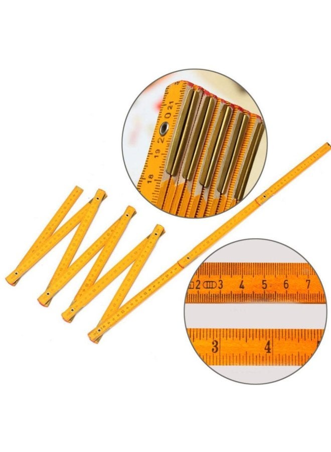 P Hollow Belt Yellow Wooden Folding Ruler 1 Meter 2 Meter Folding Ruler Metric Graduated Folding Ruler Wooden Gift 