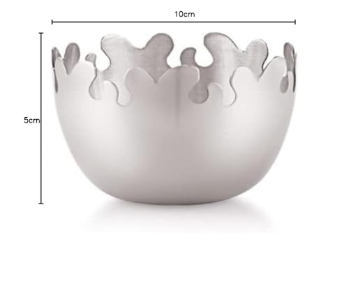FINALITY Stainless Steel Navratn Dessert and Serving Bowl with Z Spoon, Size- 10 cm (4) - Image 3