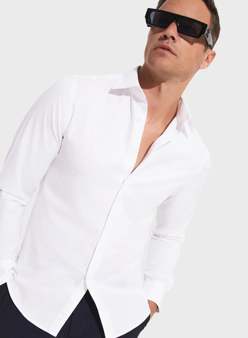 JUNE Textured Slim Fit Shirt