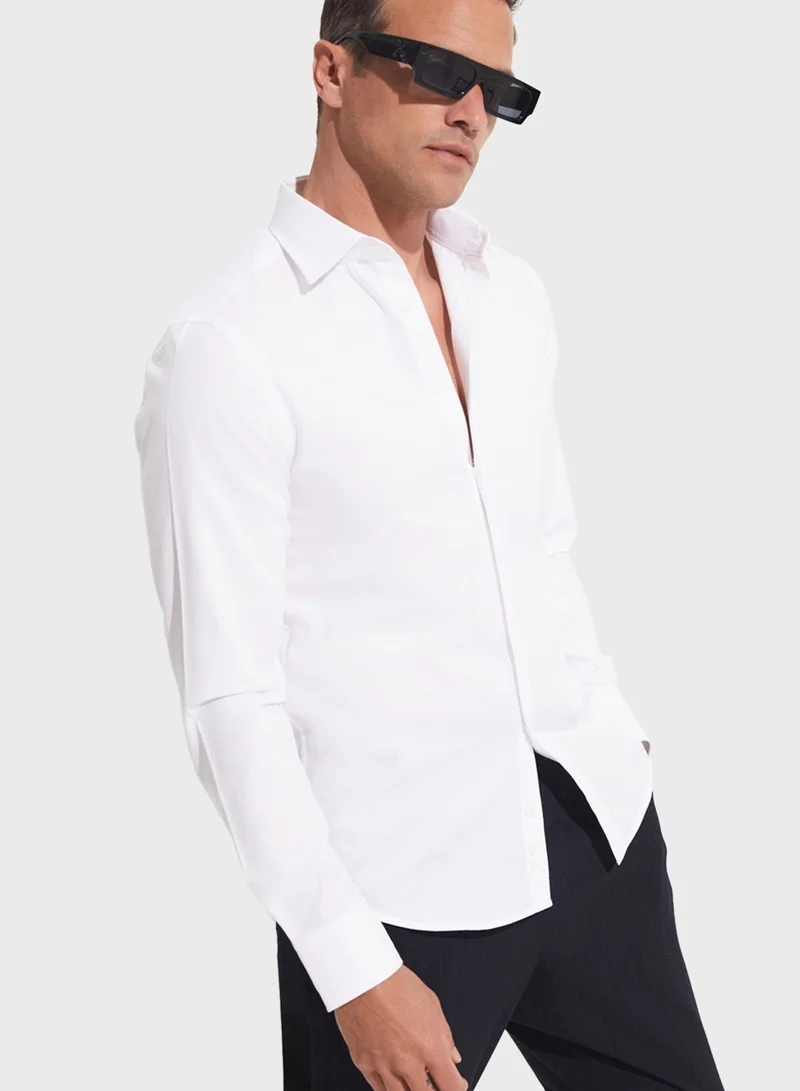 JUNE Textured Slim Fit Shirt