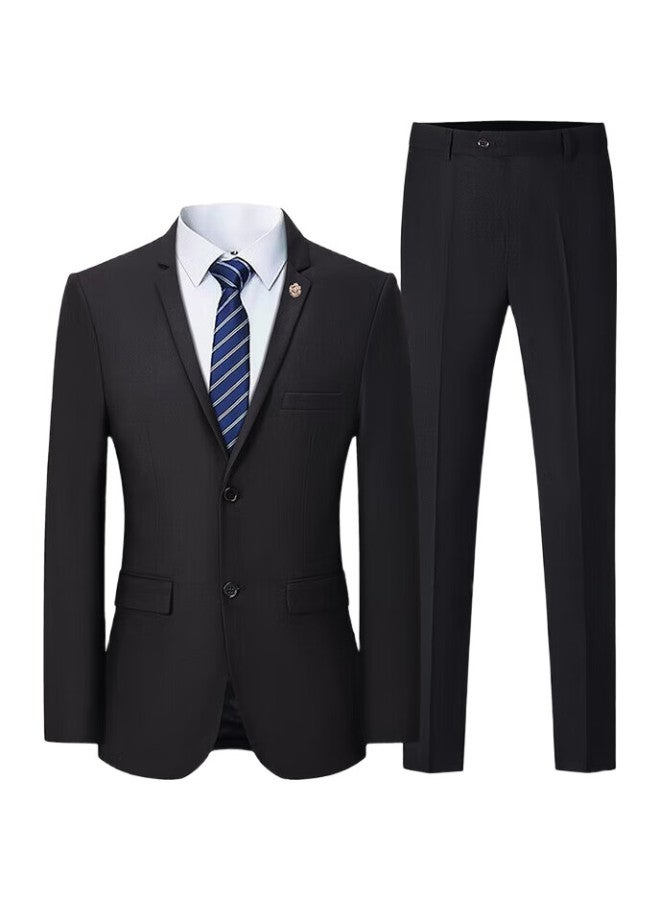 ROMON Suit Set For Men, Casual Business Professional Formal Wear, Wedding Groom Groomsman Suit Jacket E306, Black, Xl - Image 3