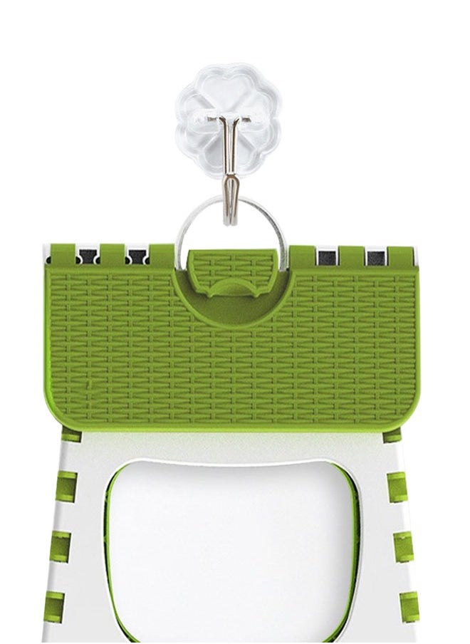 HAWAWA 21cm Folding Step Stool for Adults and Kids ,Non-Slip Folding Stools with Portable Handle, Compact Plastic Foldable Step Stool Great for Kitchen, Bathroom or Bedroom, Holds Up to 100kgs Green  - Image 3