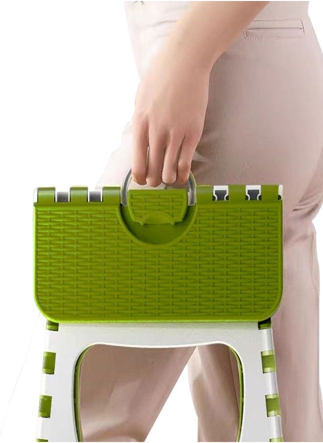 HAWAWA 21cm Folding Step Stool for Adults and Kids ,Non-Slip Folding Stools with Portable Handle, Compact Plastic Foldable Step Stool Great for Kitchen, Bathroom or Bedroom, Holds Up to 100kgs Green  - Image 5