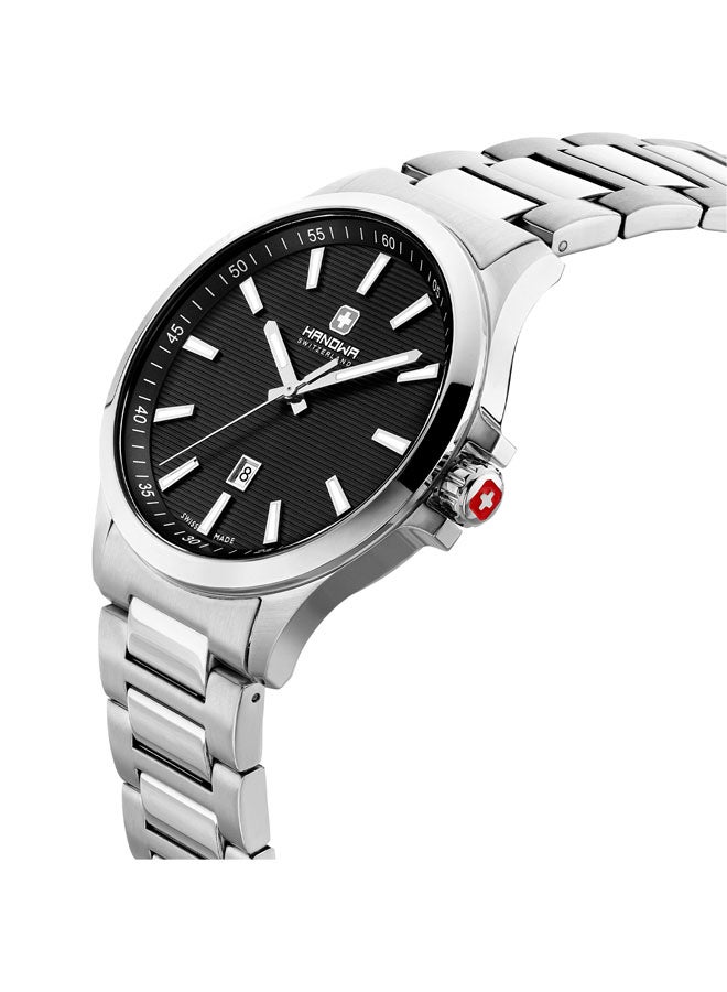 Hanowa Kander 43mm Black Dial Stainless Steel Bracelet Watch for Men  - Image 2