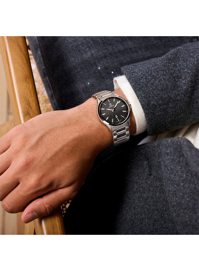 Hanowa Kander 43mm Black Dial Stainless Steel Bracelet Watch for Men  - Image 4