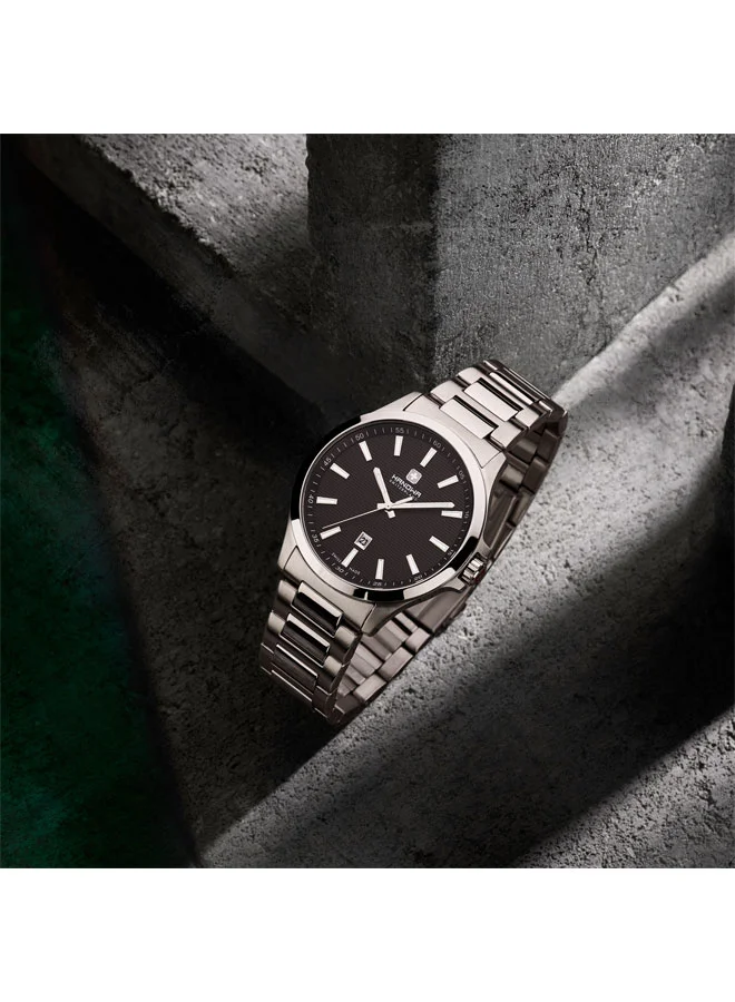 Hanowa  Kander Black Dial Silver Stainless Steel Bracelet Analog Watch for Men 43mm for Men | Best Price UAE