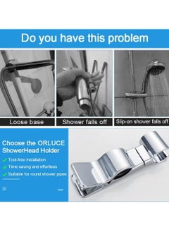 Oasisgalore Shower Head Holder, 45° Rotation Adjustable Shower Head Bracket Universal 18-25mm (Silver)  - Image 3
