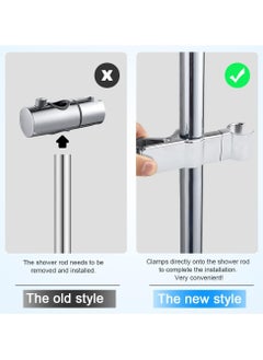 Oasisgalore Shower Head Holder, 45° Rotation Adjustable Shower Head Bracket Universal 18-25mm (Silver)  - Image 5