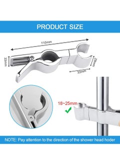 Oasisgalore Shower Head Holder, 45° Rotation Adjustable Shower Head Bracket Universal 18-25mm (Silver)  - Image 2
