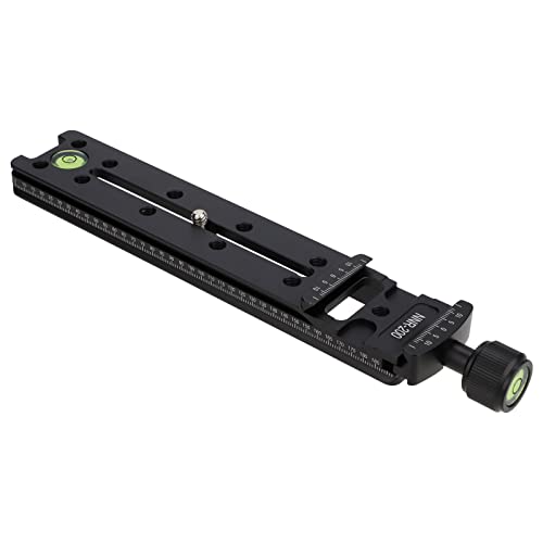 Leftfoto Camera Rail Nodal Slide 200mm Quick Release Plate Clamp Macro Rail with D-Ring Screws for Garmin Xero C1 DSLR Tripod Monopod Ball Head for Panoramic Close-up Photography - Image 2