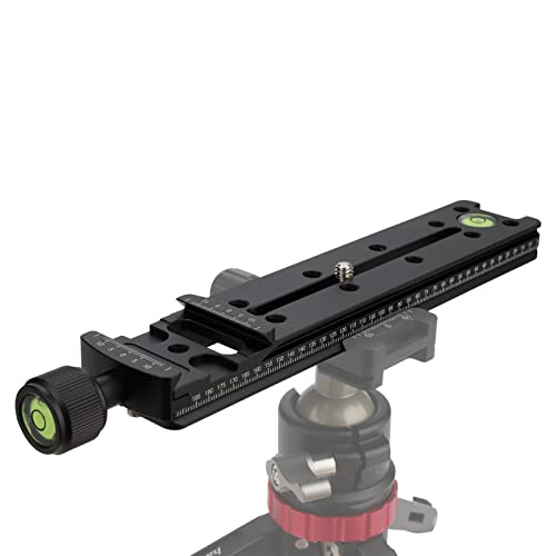 Leftfoto Camera Rail Nodal Slide 200mm Quick Release Plate Clamp Macro Rail with D-Ring Screws for Garmin Xero C1 DSLR Tripod Monopod Ball Head for Panoramic Close-up Photography - Image 4