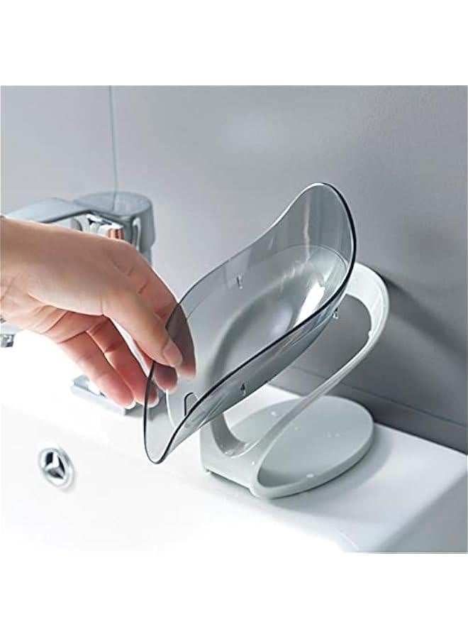 Soap Holder - with Draining Soap Tray, Leaf Shape Suction Cup Soap Box, No Drilling Decorative Drainage Soap Holder for Shower Bathroom Kitchen - Image 4
