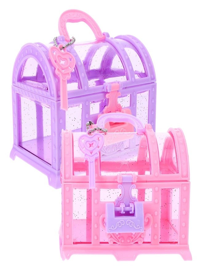 توي اند اونا صندوق كنز القراصنة من توياندونا، قطعتان، صندوق مجوهرات للبنات، صندوق أميرة، صندوق ألعاب مع قفل ومفتاح، صناديق حلوى، منظم تخزين تذكاري، صندوق هدايا، علبة خواتم، 11.50 × 8.50 × 8.00 سم، 8L11123978JTCZBFW - Image 1