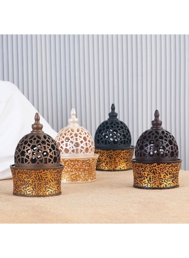 Premium Arabic Calligraphy Bakhoor Burner Black – Decorative Oud & Incense Holder with Brass Bowl – Traditional Charcoal Mabkhara for Home, Office & Majlis – Elegant Gift Idea - Image 4