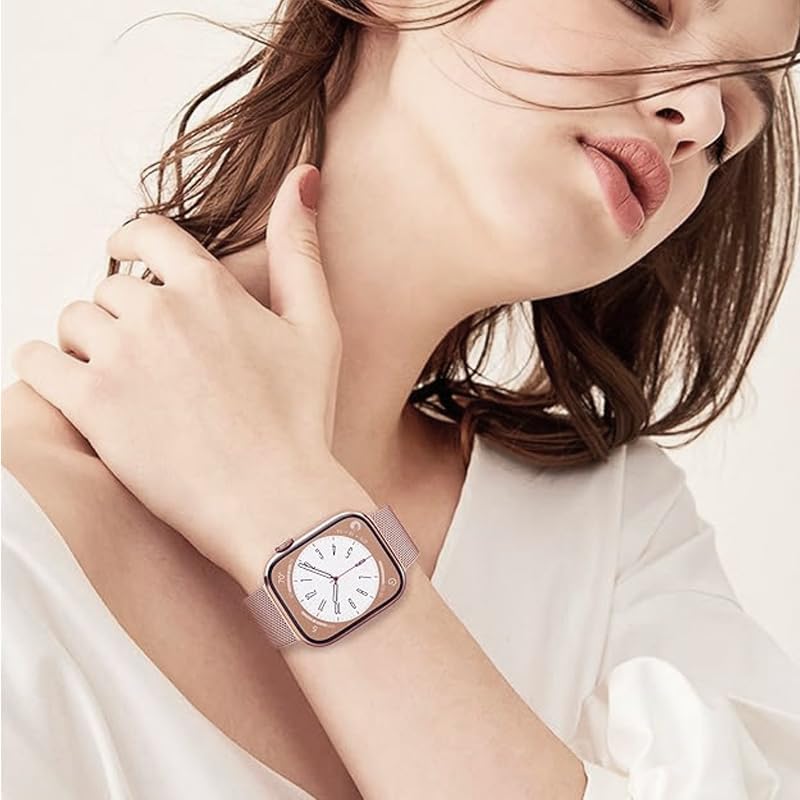سوار المغناطيسي من الفولاذ المقاوم للصدأ لساعة Apple Watch، قابل للتعديل للرجال والنساء، متوافق مع السلسلة 10 9 8 7 6 5 4 3 وSE وUltra - Image 4