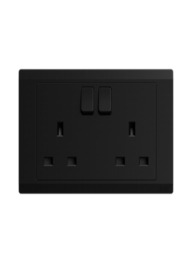 أبب BL227-885، مقبس كهربائي بمفتاح 2 عصابة 13 أمبير SP، أسود نجمي