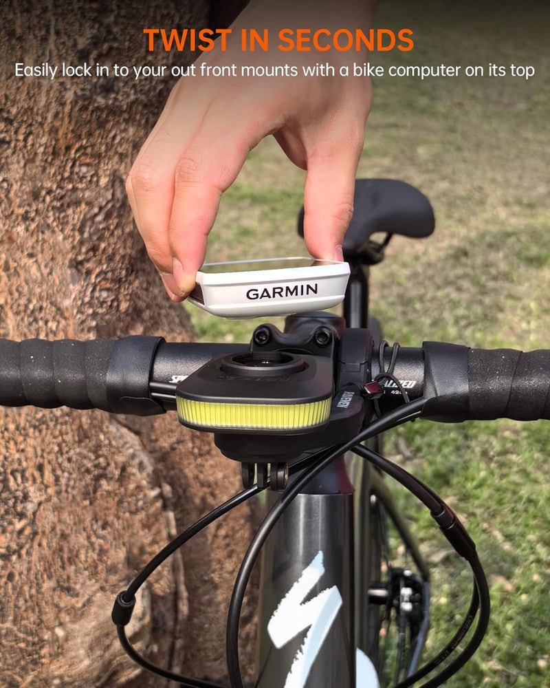 RAVEMEN FR300 متوافق مع كمبيوتر الدراجة Garmin/Wahoo، 300 لومن تحذيري وامض 6 أوضاع ملحقات كمبيوتر الدراجة مع التشغيل والإيقاف التلقائي، قابل لإعادة الشحن عبر USB C لدراجة الطريق (محمي ببراءة اختراع) - Image 5
