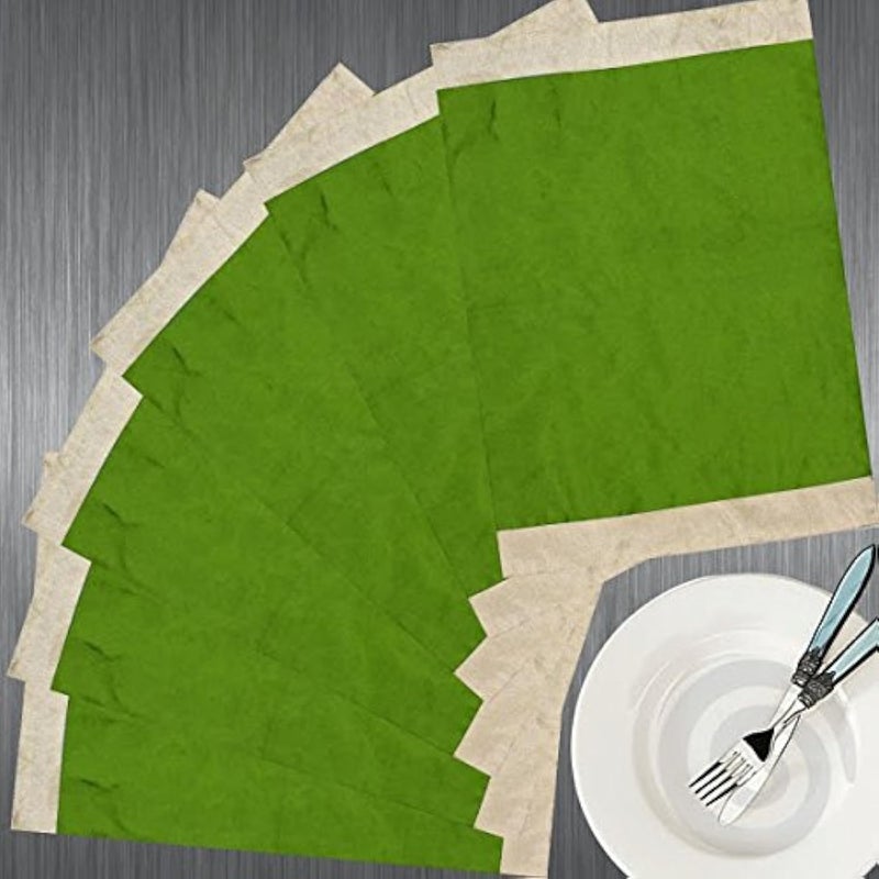 Dekor World Green Beige Combo. Place Mat with Fusing-Pack of 6 Pcs - Image 3