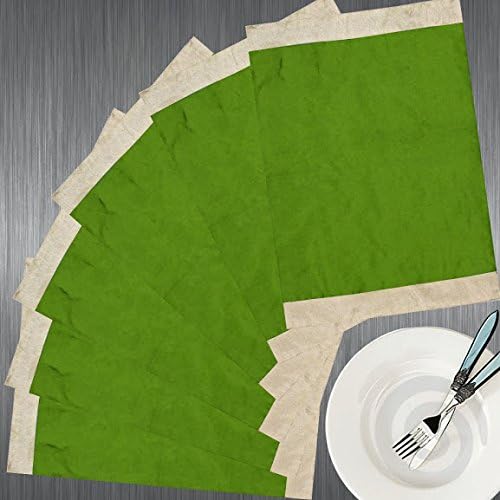 Dekor World Green Beige Combo. Place Mat with Fusing-Pack of 6 Pcs - Image 2