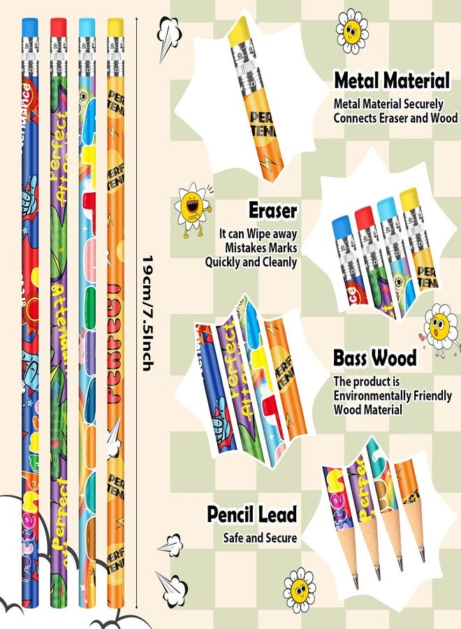 Handepo 72 Pcs Attendance Pencils with Eraser Bulk Assorted Wooden Pencils Student Classroom Carnival Prize Educational and Geography Learning Tool International Day of Education Activities Gift - Image 2