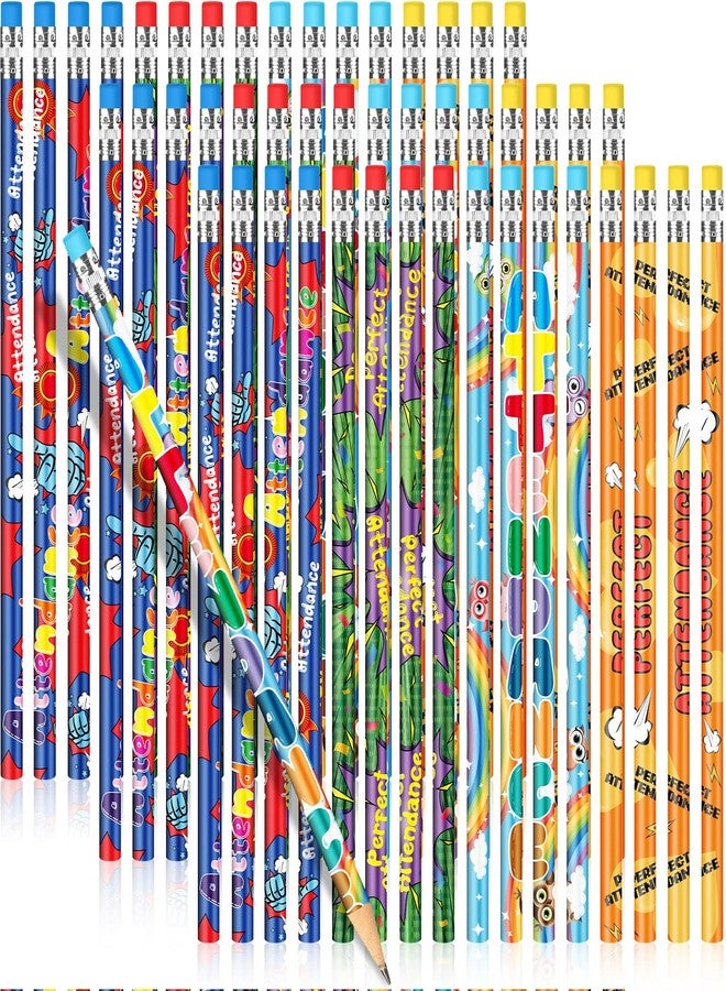 Handepo 72 Pcs Attendance Pencils with Eraser Bulk Assorted Wooden Pencils Student Classroom Carnival Prize Educational and Geography Learning Tool International Day of Education Activities Gift - Image 1