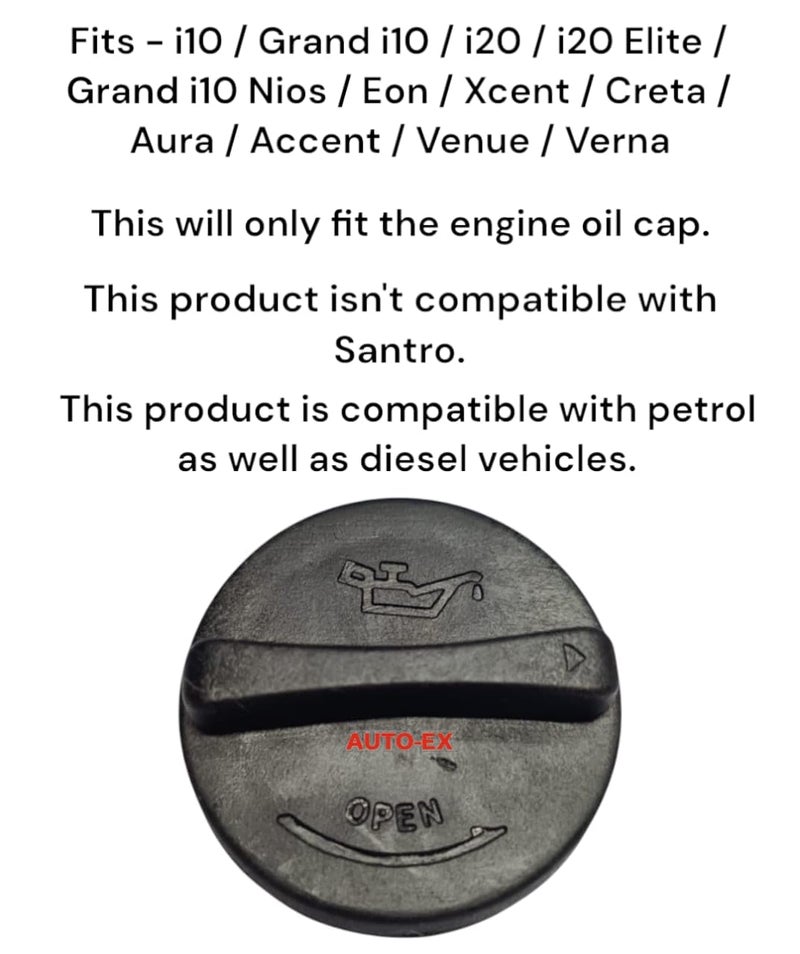 Auto-Ex Engine Oil Cap Compatible/Replacement For i10 / Grand i10 / i20 / i20 Elite/Grand i10 Nios/Eon/Xcent/Creta/Aura/Accent/Venue/Verna - Image 2