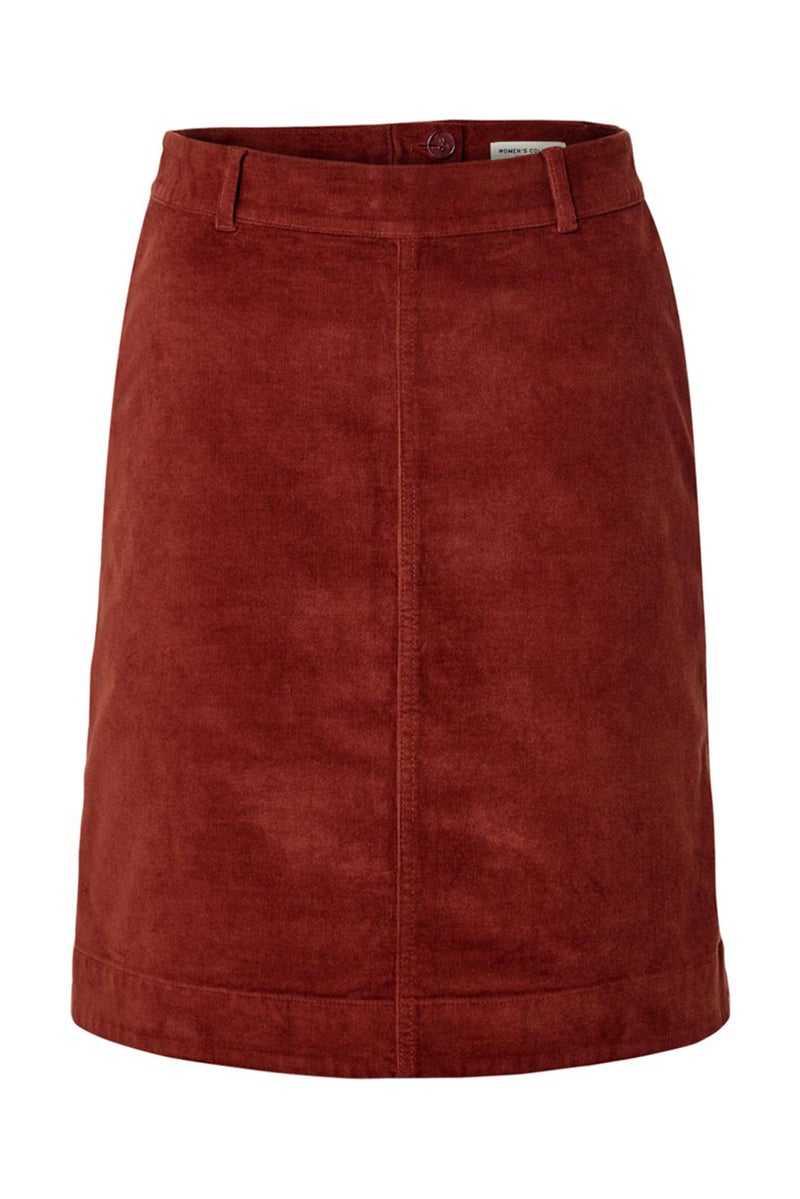 Tchibo Women Corduroy Midi Skirt, Rust Brown  - Image 3