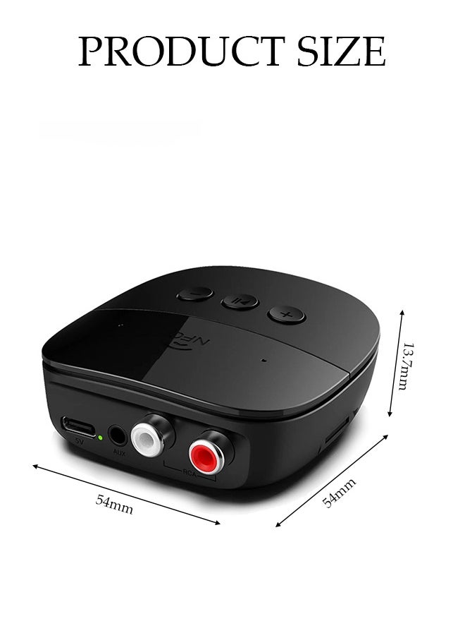 Bluetooth Receiver,Bluetooth 5.2 Car Adapter,Audio Receiver,Equipped with USB/TF card function, supporting NFC connection,Apply to Amplifier，Smart Phones，Tablets Laptops，Wired Speaker，54*54*13.7mm