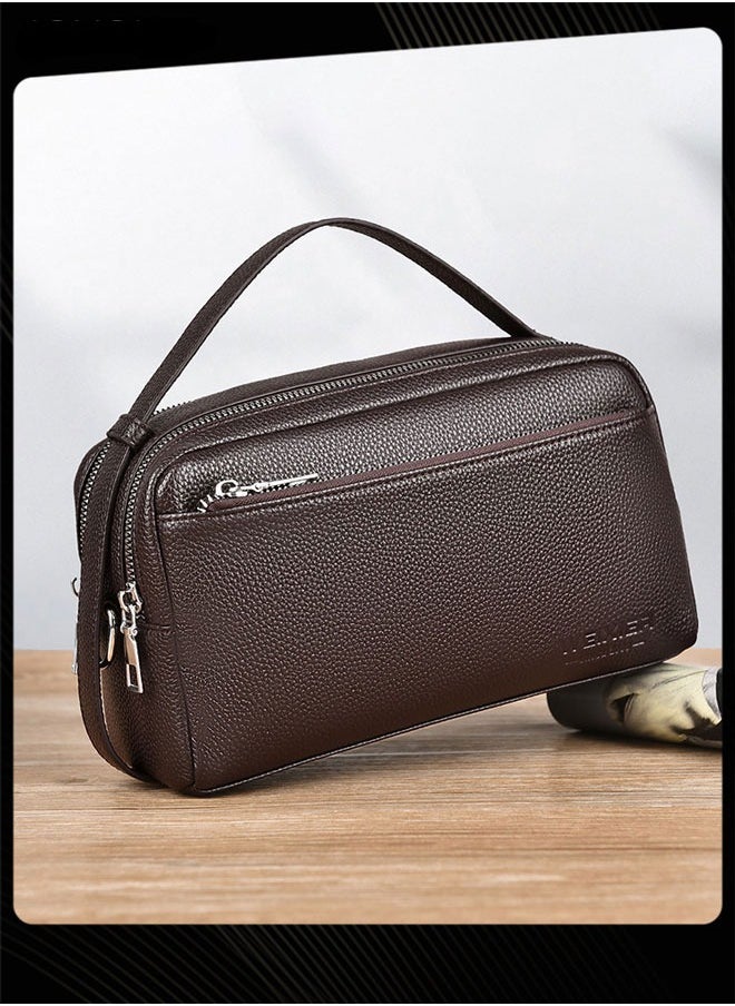 WEIXIER Men Business Messenger Bag Casual Large Capacity Water-proof PU Leather Wear Resistant Crossbody Bag  - Image 1
