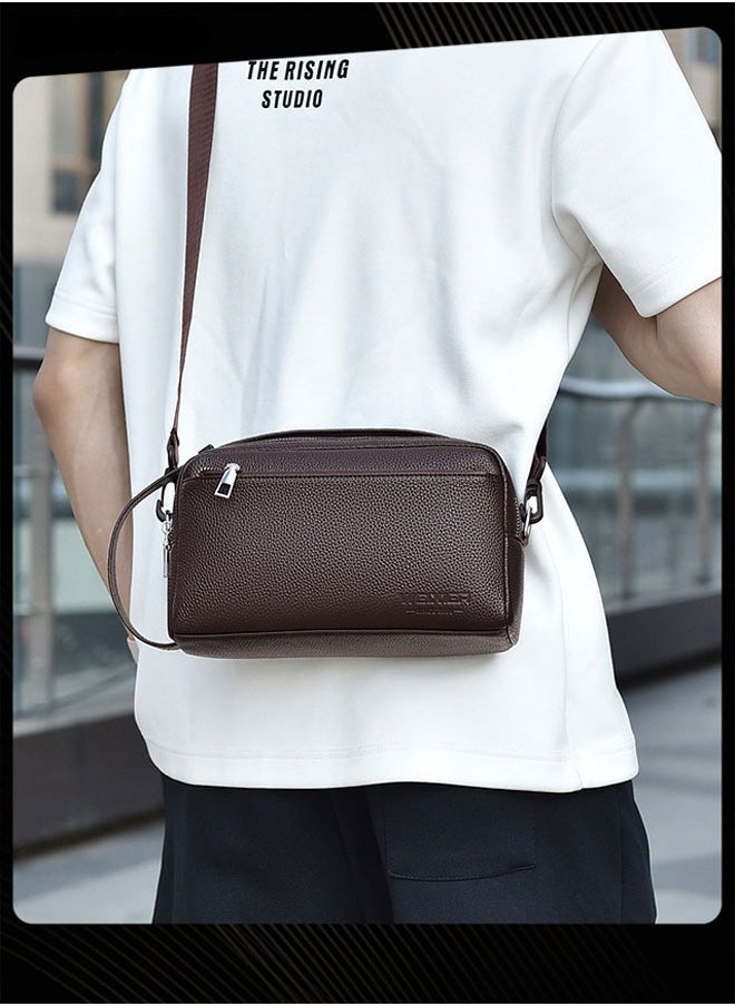 WEIXIER Men Business Messenger Bag Casual Large Capacity Water-proof PU Leather Wear Resistant Crossbody Bag  - Image 2