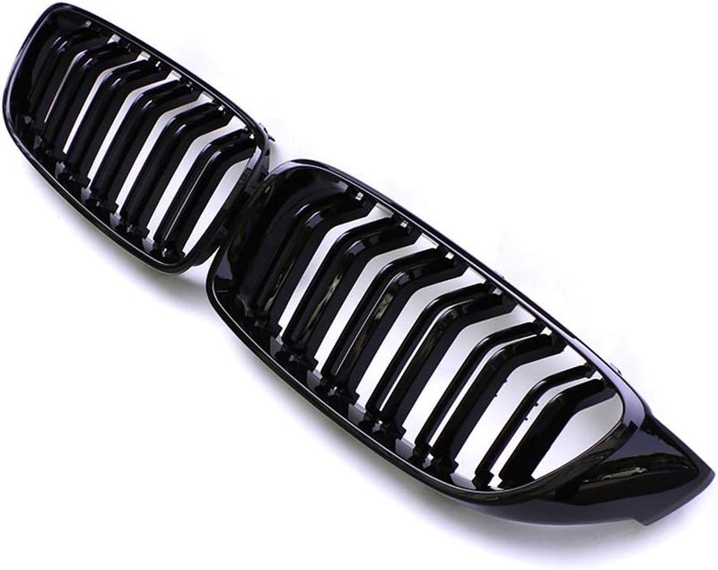 SNA F32 Kidney Grill Fit for BMW 4 Series F32 F33 F36 (2014-2019) F82 M4 F80 M3 (2015-2019) (Black Double Slats ABS Grille, 2-pc Set) - Image 3