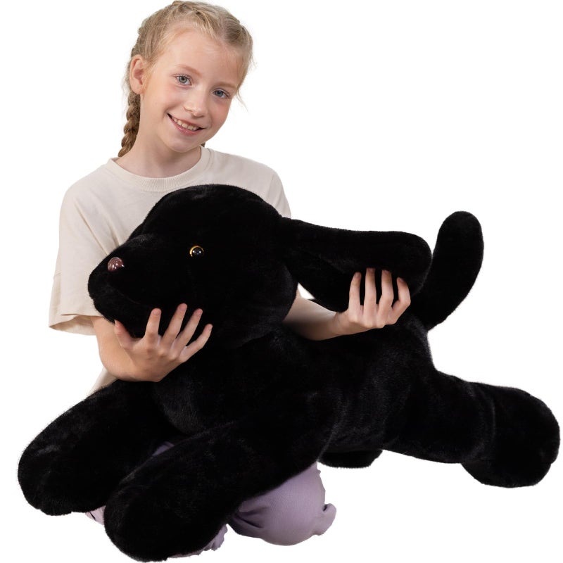 BENINY Giant Black Lab Stuffed Animal 315 Inch Big Realistic Stuffed Labrador Dog Plush Toy Puppy Throw Pillow Gift for Kids - Image 3
