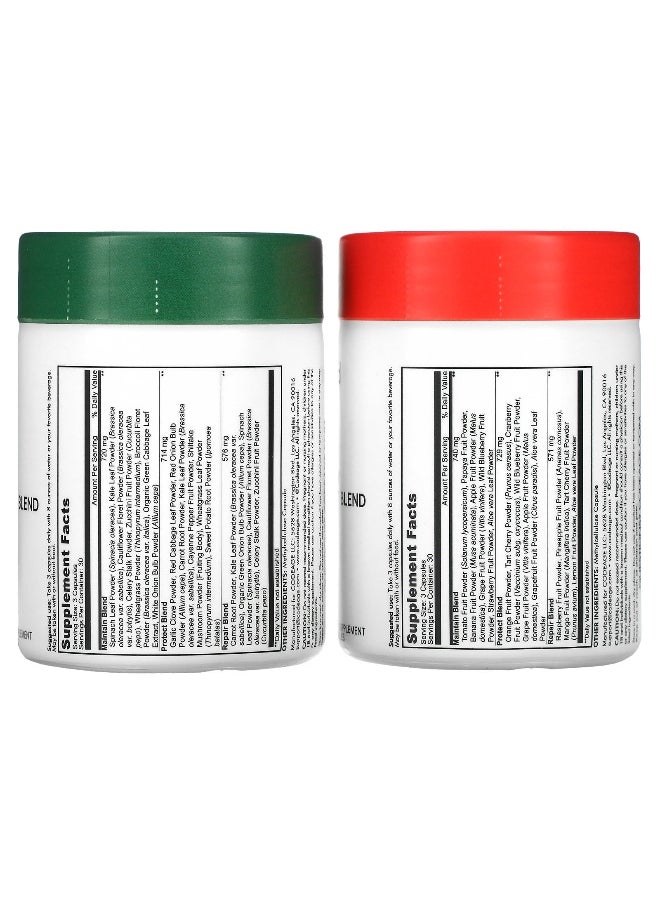 Codeage - Codeage, Easy Veggies Daily Veggie Blend / Fast Fruits Daily Fruit Blend, 2 Bottles, 90 Capsules Each - Image 1